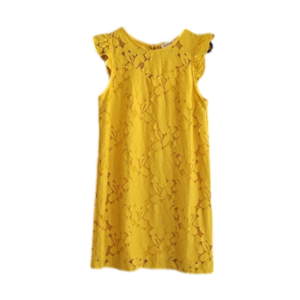 Monteau Yellow Floral Lace Dress Medium